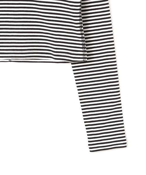 atmos pink（アトモスピンク）の「atmos pink Border Hoodie / アトモス ピンク ボーダー フーディ（Tシャツ/カットソー・レディース・ホワイト/ピンク・FREE）」の5枚目の写真