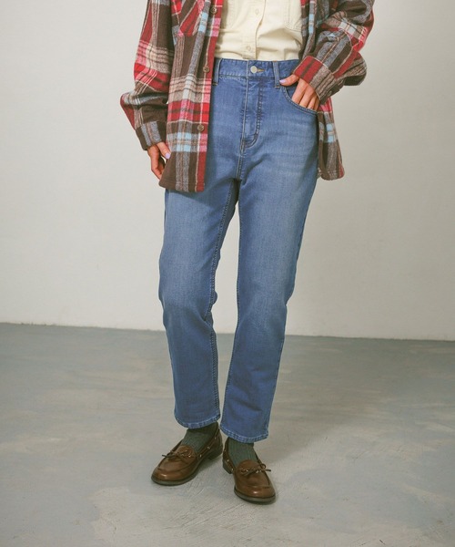 BAYFLOW(ベイフロー)の「裏起毛テーパードデニム(デニムパンツ・レディース・インディゴブルー/ブルー・X-SMALL/SMALL/MEDIUM)」の4枚目の写真