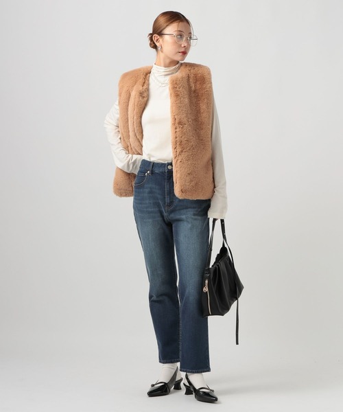 BAYFLOW(ベイフロー)の「裏起毛テーパードデニム(デニムパンツ・レディース・インディゴブルー/ブルー・X-SMALL/SMALL/MEDIUM)」の5枚目の写真