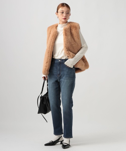 BAYFLOW(ベイフロー)の「裏起毛テーパードデニム(デニムパンツ・レディース・インディゴブルー/ブルー・X-SMALL/SMALL/MEDIUM)」の6枚目の写真