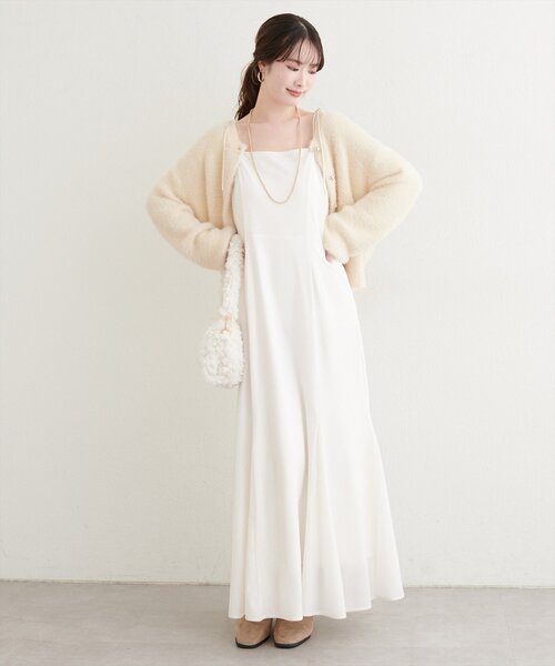 natural couture(ナチュラルクチュール)の「フェザーヤーンニットカーディガン(カーディガン/ボレロ・レディース・ブラウン/ピンク/オフホワイト・FREE)」の10枚目の写真