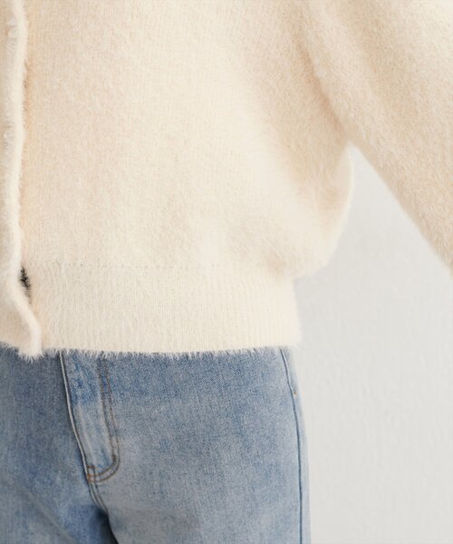 natural couture(ナチュラルクチュール)の「フェザーヤーンニットカーディガン(カーディガン/ボレロ・レディース・ブラウン/ピンク/オフホワイト・FREE)」の16枚目の写真