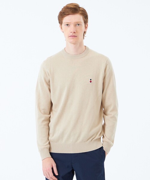 MACKINTOSH PHILOSOPHY(マッキントッシュ フィロソフィー)の「バッキンガムベア 綿ウール天竺 クルーネックプルオーバーニット(ニット/セーター・メンズ・ブルー/ダークネイビー/パープル系その他2/ベージュ系その他/オフホワイト・38/40)」の2枚目の写真