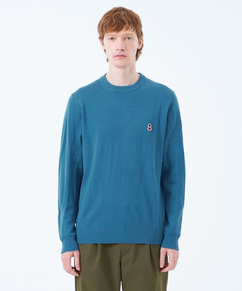 MACKINTOSH PHILOSOPHY(マッキントッシュ フィロソフィー)の「バッキンガムベア 綿ウール天竺 クルーネックプルオーバーニット(ニット/セーター・メンズ・ブルー/ダークネイビー/パープル系その他2/ベージュ系その他/オフホワイト・38/40)」の3枚目の写真