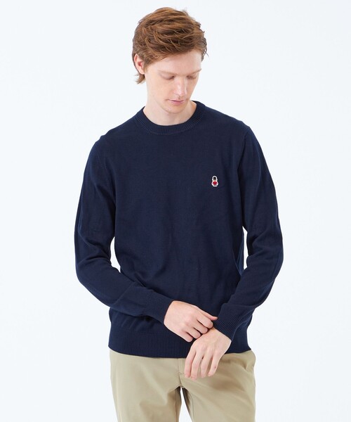 MACKINTOSH PHILOSOPHY(マッキントッシュ フィロソフィー)の「バッキンガムベア 綿ウール天竺 クルーネックプルオーバーニット(ニット/セーター・メンズ・ブルー/ダークネイビー/パープル系その他2/ベージュ系その他/オフホワイト・38/40)」の4枚目の写真