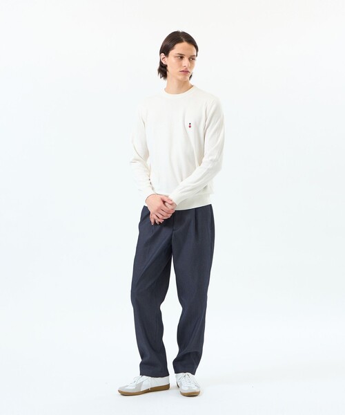 MACKINTOSH PHILOSOPHY(マッキントッシュ フィロソフィー)の「バッキンガムベア 綿ウール天竺 クルーネックプルオーバーニット(ニット/セーター・メンズ・ブルー/ダークネイビー/パープル系その他2/ベージュ系その他/オフホワイト・38/40)」の8枚目の写真