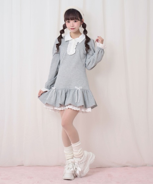 Honey Cinnamon（ハニーシナモン）の「バルーンカットワンピース（ワンピース・レディース・チェック/グレー・FREE）」の5枚目の写真