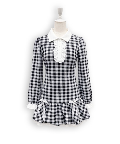 Honey Cinnamon（ハニーシナモン）の「バルーンカットワンピース（ワンピース・レディース・チェック/グレー・FREE）」の13枚目の写真