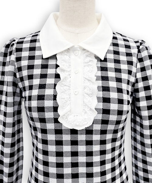 Honey Cinnamon（ハニーシナモン）の「バルーンカットワンピース（ワンピース・レディース・チェック/グレー・FREE）」の16枚目の写真