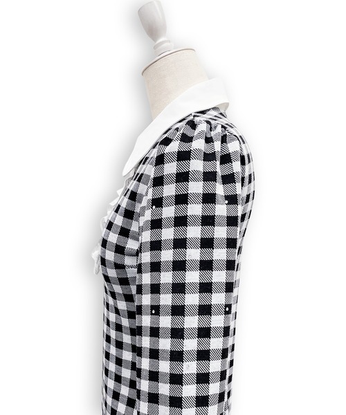 Honey Cinnamon（ハニーシナモン）の「バルーンカットワンピース（ワンピース・レディース・チェック/グレー・FREE）」の17枚目の写真