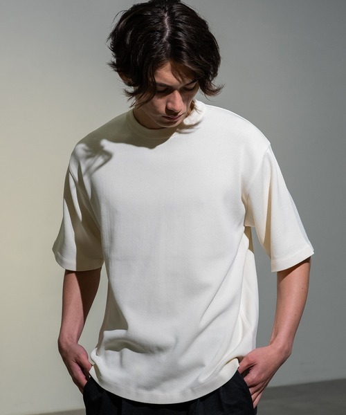 CITY TOKYO（シティトウキョウ）の「【CITY TOKYO/シティートーキョー】Joint knit リラックスTee（ニット/セーター・メンズ・ミント/ネイビー/グレー系その他/オフホワイト・1/2）」の2枚目の写真
