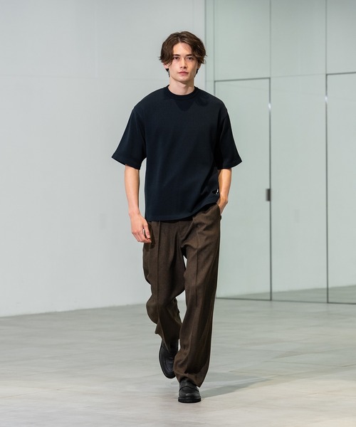 CITY TOKYO（シティトウキョウ）の「【CITY TOKYO/シティートーキョー】Joint knit リラックスTee（ニット/セーター・メンズ・ミント/ネイビー/グレー系その他/オフホワイト・1/2）」の8枚目の写真