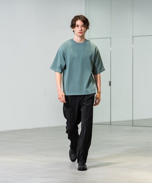 CITY TOKYO（シティトウキョウ）の「【CITY TOKYO/シティートーキョー】Joint knit リラックスTee（ニット/セーター・メンズ・ミント/ネイビー/グレー系その他/オフホワイト・1/2）」の7枚目の写真