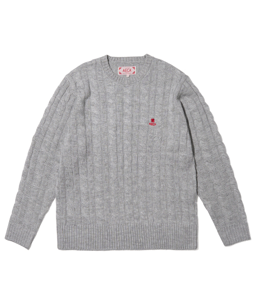 AECA(エイカ)の「AECA CLOVER CASUAL CABLE KNIT-GREY(ニット/セーター・メンズ・その他・SMALL/MEDIUM/LARGE)」の1枚目の写真