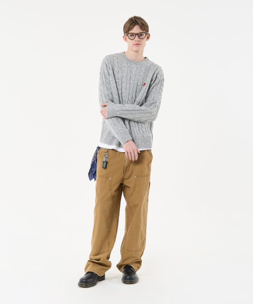 AECA(エイカ)の「AECA CLOVER CASUAL CABLE KNIT-GREY(ニット/セーター・メンズ・その他・SMALL/MEDIUM/LARGE)」の2枚目の写真