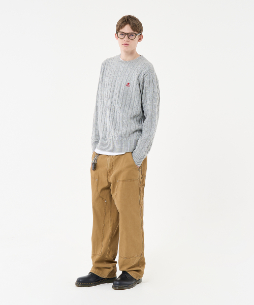 AECA(エイカ)の「AECA CLOVER CASUAL CABLE KNIT-GREY(ニット/セーター・メンズ・その他・SMALL/MEDIUM/LARGE)」の3枚目の写真
