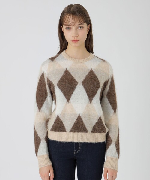 ブルーレーベルクレストブリッジ　アーガイルニット 38 セール】ヘアリーアーガイルニット（ニット/セーター）｜BLUE LABEL