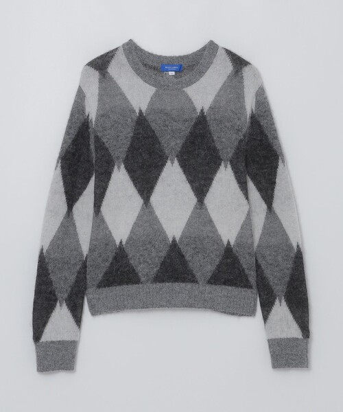 セール】ヘアリーアーガイルニット（ニット/セーター）｜BLUE LABEL