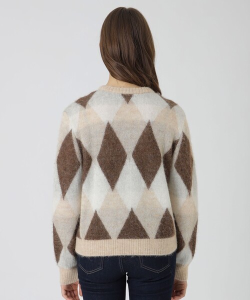 セール】ヘアリーアーガイルニット（ニット/セーター）｜BLUE LABEL