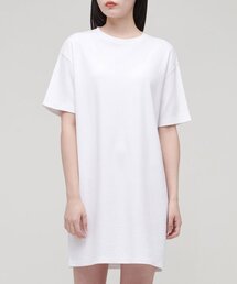 ウィメンズクルーネックTシャツワンピース[ホワイト]