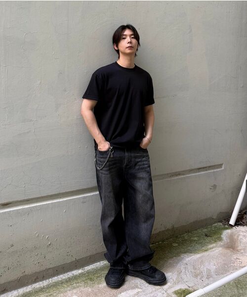 TOFFEE（トフィー）の「ベーシックハーフクロップTシャツ（ブラック）（Tシャツ/カットソー・メンズ・その他・SMALL/MEDIUM/LARGE/X-LARGE）」の10枚目の写真