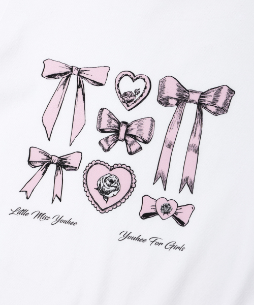 YOUHEE(ユヒ)の「RIBBON GRAPHIC CROP T-SHIRTS WHITE(Tシャツ/カットソー・レディース・その他・FREE)」の8枚目の写真