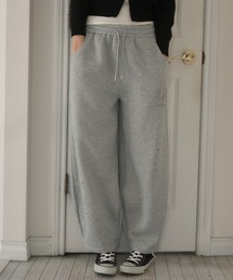 Birthday room（バースデイルーム）の「ラインストーンバレルレッグスウェットパンツ/rhinestone barrel leg sweatpants（スウェットパンツ）」