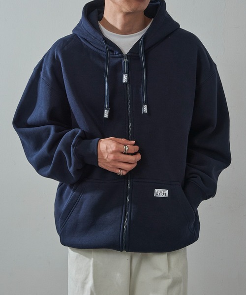 PRO CLUB （プロクラブ）の「【PRO CLUB】13oz Heavyweight Hull Zip Fleece Hoodie 13オンス ヘビーウェイト フルジップパーカー ジップアップ オーバーサイズ ビッグシルエット 裏起毛 PCB143 UNTR（パーカー・メンズ・グレー/ブラック/ネイビー/ホワイト/チャコールグレー/カモフラージュ・L/M/XL）」の5枚目の写真