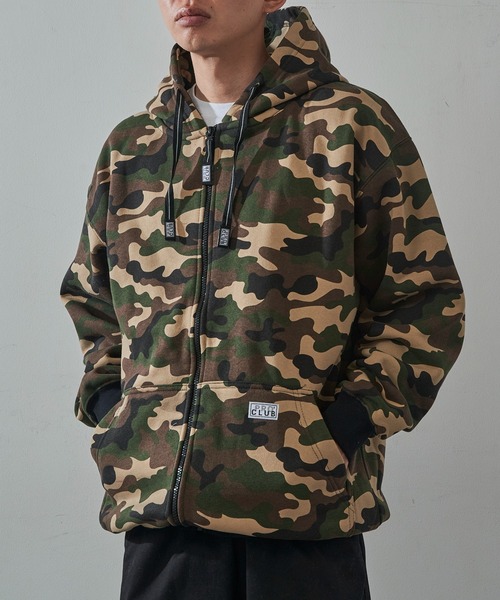 PRO CLUB （プロクラブ）の「【PRO CLUB】13oz Heavyweight Hull Zip Fleece Hoodie 13オンス ヘビーウェイト フルジップパーカー ジップアップ オーバーサイズ ビッグシルエット 裏起毛 PCB143 UNTR（パーカー・メンズ・グレー/ブラック/ネイビー/ホワイト/チャコールグレー/カモフラージュ・L/M/XL）」の6枚目の写真