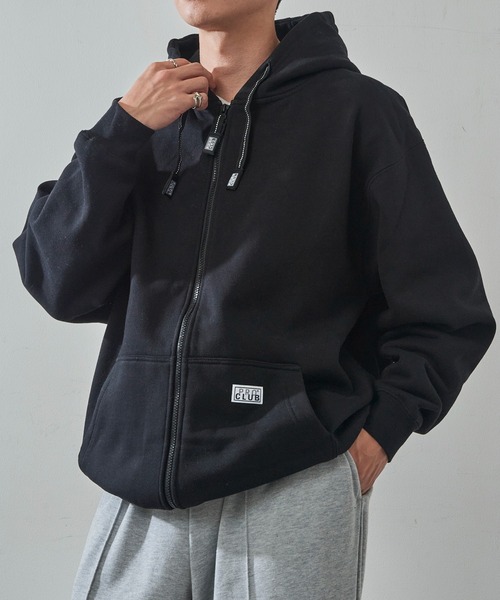 PRO CLUB （プロクラブ）の「【PRO CLUB】13oz Heavyweight Hull Zip Fleece Hoodie 13オンス ヘビーウェイト フルジップパーカー ジップアップ オーバーサイズ ビッグシルエット 裏起毛 PCB143 UNTR（パーカー・メンズ・グレー/ブラック/ネイビー/ホワイト/チャコールグレー/カモフラージュ・L/M/XL）」の3枚目の写真