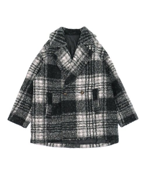 ANAP（アナップ）の「先染めチェック柄オーバーサイズボアジャケット（その他アウター・レディース・ブラック・F）」の10枚目の写真