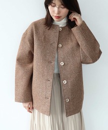 Jines（ジネス）の「ツィードボンディングノーカラージャケット（ノーカラージャケット）」