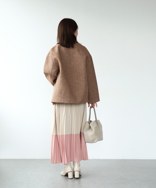 Jines（ジネス）の「ツィードボンディングノーカラージャケット（ノーカラージャケット・レディース・ブラック/ベージュ・38）」の8枚目の写真