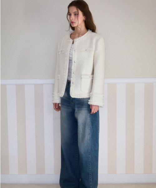ROSEFRANTZ（ロゼフランツ）の「Glory Wool Tweed Jacket [Ivory]（テーラードジャケット・レディース・アイボリー・FREE）」の3枚目の写真