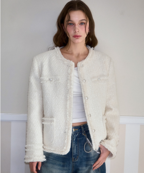 ROSEFRANTZ（ロゼフランツ）の「Glory Wool Tweed Jacket [Ivory]（テーラードジャケット・レディース・アイボリー・FREE）」の6枚目の写真