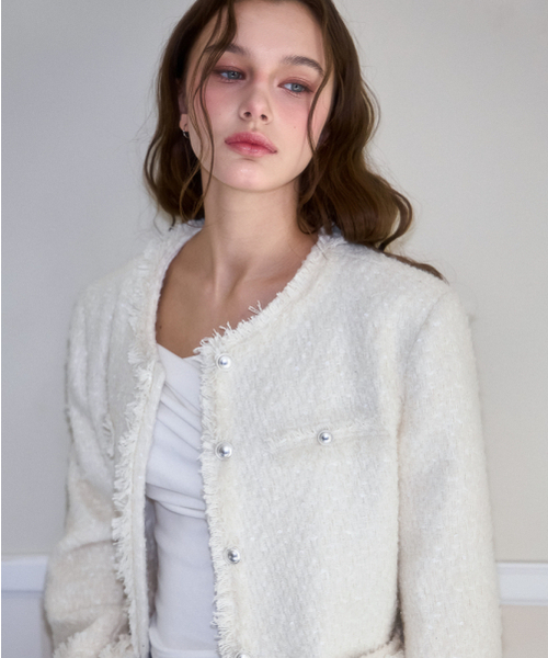 ROSEFRANTZ（ロゼフランツ）の「Glory Wool Tweed Jacket [Ivory]（テーラードジャケット・レディース・アイボリー・FREE）」の9枚目の写真
