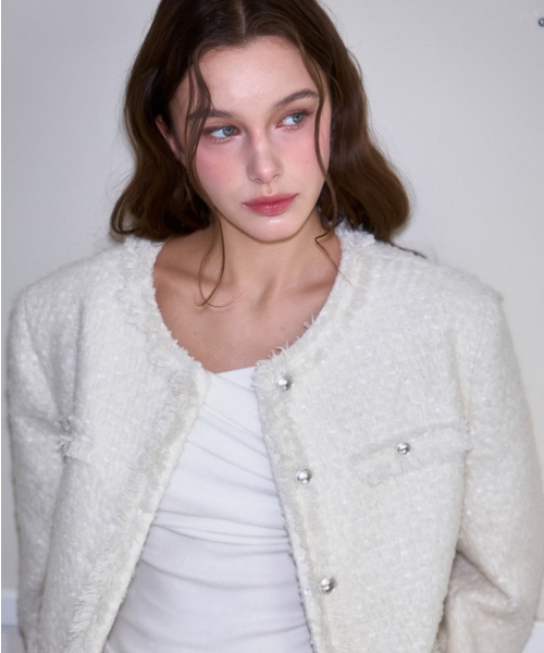 ROSEFRANTZ（ロゼフランツ）の「Glory Wool Tweed Jacket [Ivory]（テーラードジャケット・レディース・アイボリー・FREE）」の10枚目の写真