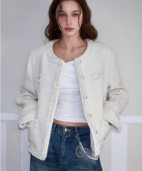 ROSEFRANTZ（ロゼフランツ）の「Glory Wool Tweed Jacket [Ivory]（テーラードジャケット・レディース・アイボリー・FREE）」の11枚目の写真