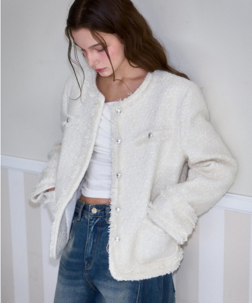 ROSEFRANTZ（ロゼフランツ）の「Glory Wool Tweed Jacket [Ivory]（テーラードジャケット・レディース・アイボリー・FREE）」の12枚目の写真