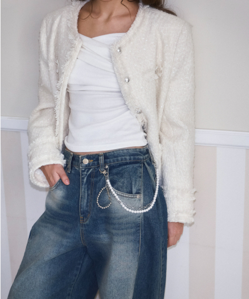 ROSEFRANTZ（ロゼフランツ）の「Glory Wool Tweed Jacket [Ivory]（テーラードジャケット・レディース・アイボリー・FREE）」の14枚目の写真