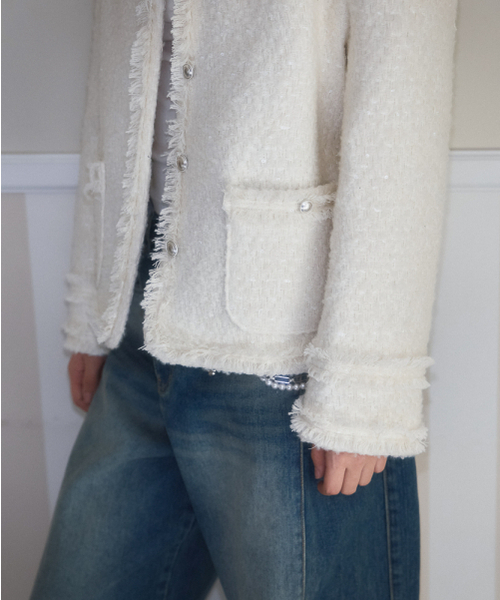 ROSEFRANTZ（ロゼフランツ）の「Glory Wool Tweed Jacket [Ivory]（テーラードジャケット・レディース・アイボリー・FREE）」の17枚目の写真