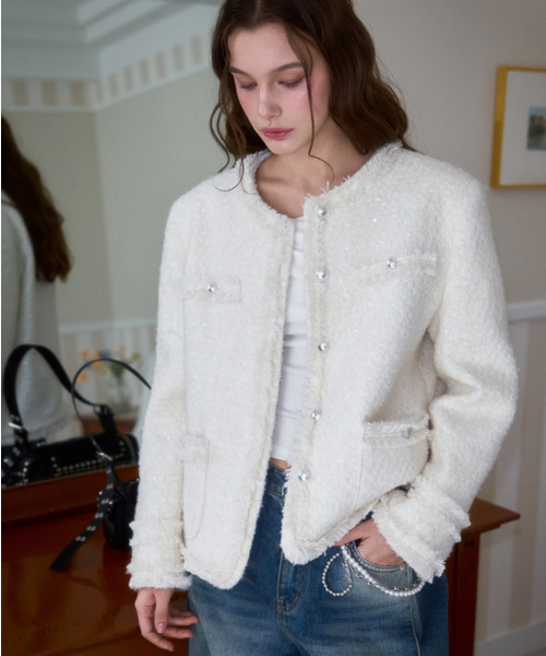 ROSEFRANTZ（ロゼフランツ）の「Glory Wool Tweed Jacket [Ivory]（テーラードジャケット・レディース・アイボリー・FREE）」の20枚目の写真