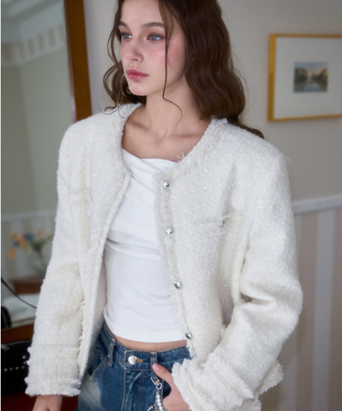 ROSEFRANTZ（ロゼフランツ）の「Glory Wool Tweed Jacket [Ivory]（テーラードジャケット・レディース・アイボリー・FREE）」の22枚目の写真