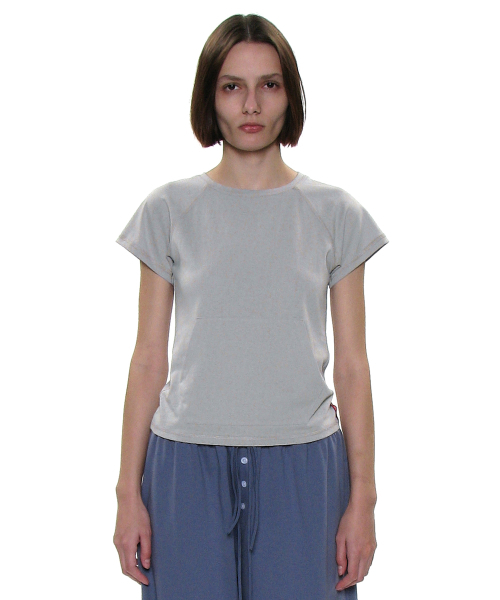 PARTIMENTO WOMEN(パルティメントウィメン)の「PWC ラウンドネックポケットショートスリーブTシャツ_ライトグレー(Tシャツ/カットソー・レディース・その他・SMALL/MEDIUM/LARGE)」の1枚目の写真