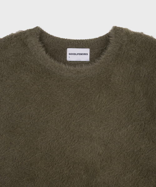 GLW（ジーエルダブリュ）の「ヘアリークロップニットカーキ（ニット/セーター・レディース・その他・SMALL/MEDIUM/LARGE）」の2枚目の写真