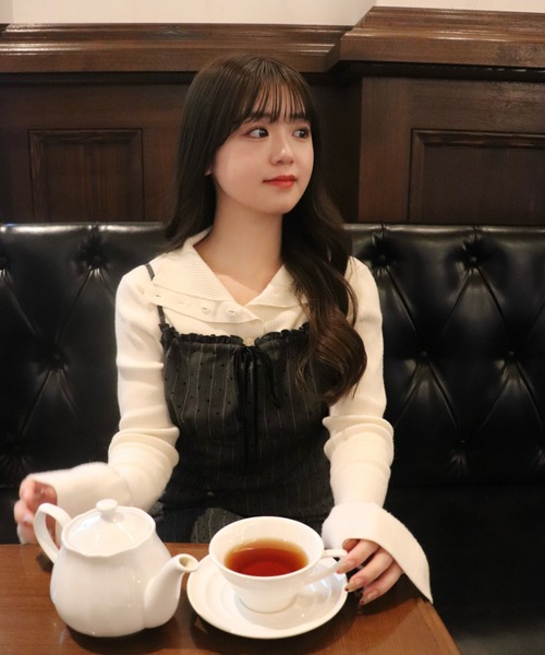 mellowneon(メロウネオン)の「ドットレースドッキングキャミワンピース(ワンピース・レディース・グレー/チャコールグレー・SMALL/MEDIUM)」の19枚目の写真
