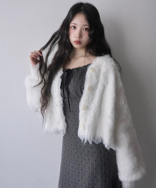 ドットレースドッキングキャミワンピース（ワンピース）｜mellowneon