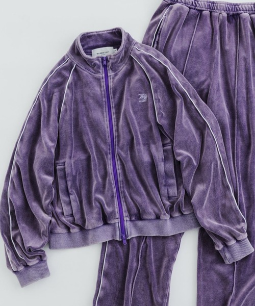 niko and...（ニコアンド）の「【WILLIAM B.ELIOTT】ベロアZIPジャケット（パーカー・レディース・パープル/チャコール・LARGE/MEDIUM）」の2枚目の写真