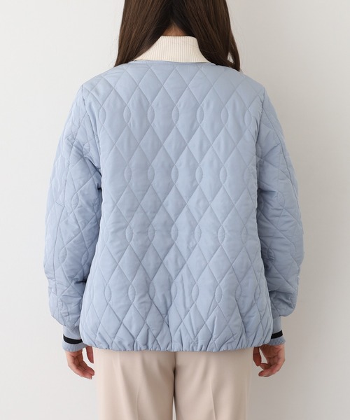 EGLANTINE(エグランティーヌ)の「EGLANTINE ノーカラー中綿ジャケット(ダウンジャケット/コート・レディース・ブラック/コーラル/ブラウン/サックスブルー/アイボリー・38)」の22枚目の写真