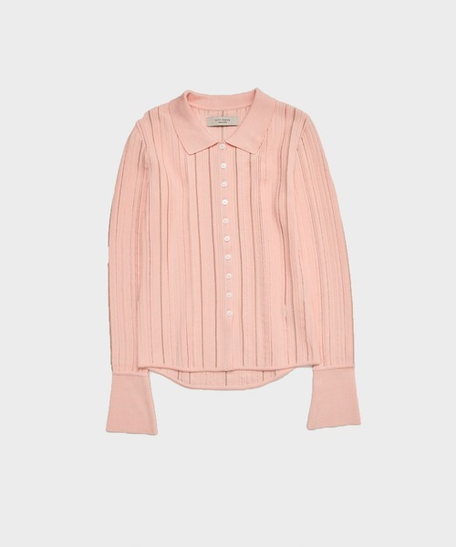 CITY TOKYO(シティトウキョウ)の「Polo Knit Cardigan/ポロニットカーディガン/カットソー(ニット/セーター・レディース・チャコールグレー/ブラック/ホワイト/ピンク・FREE)」の1枚目の写真